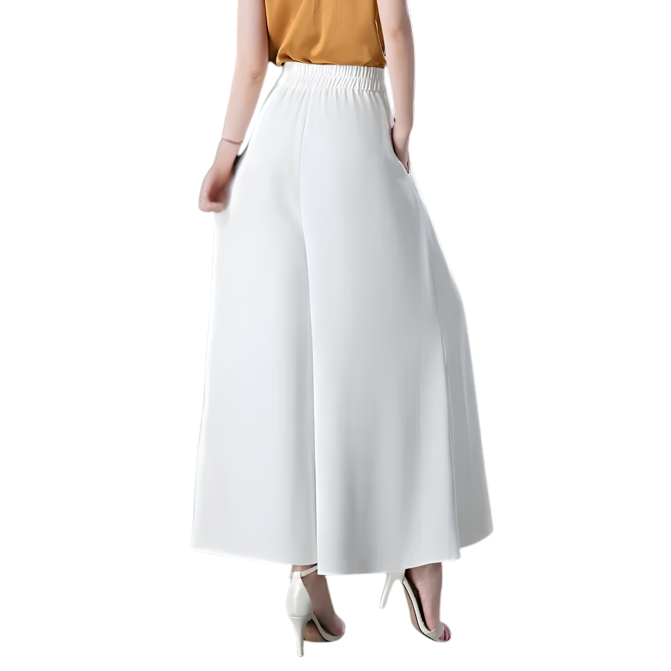 Damen Wide Leg Hose weit geschnitten in eleganter Ansicht von vorne