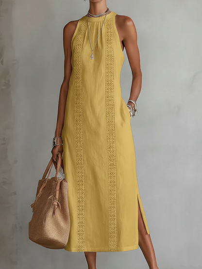 Luftiges Leinen-Midikleid für Damen