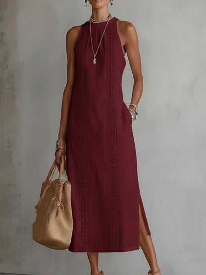 Luftiges Leinen-Midikleid für Damen