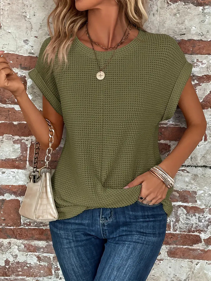 Damen Strukturpullover vielseitig kombiniert, lässiger Alltagslook