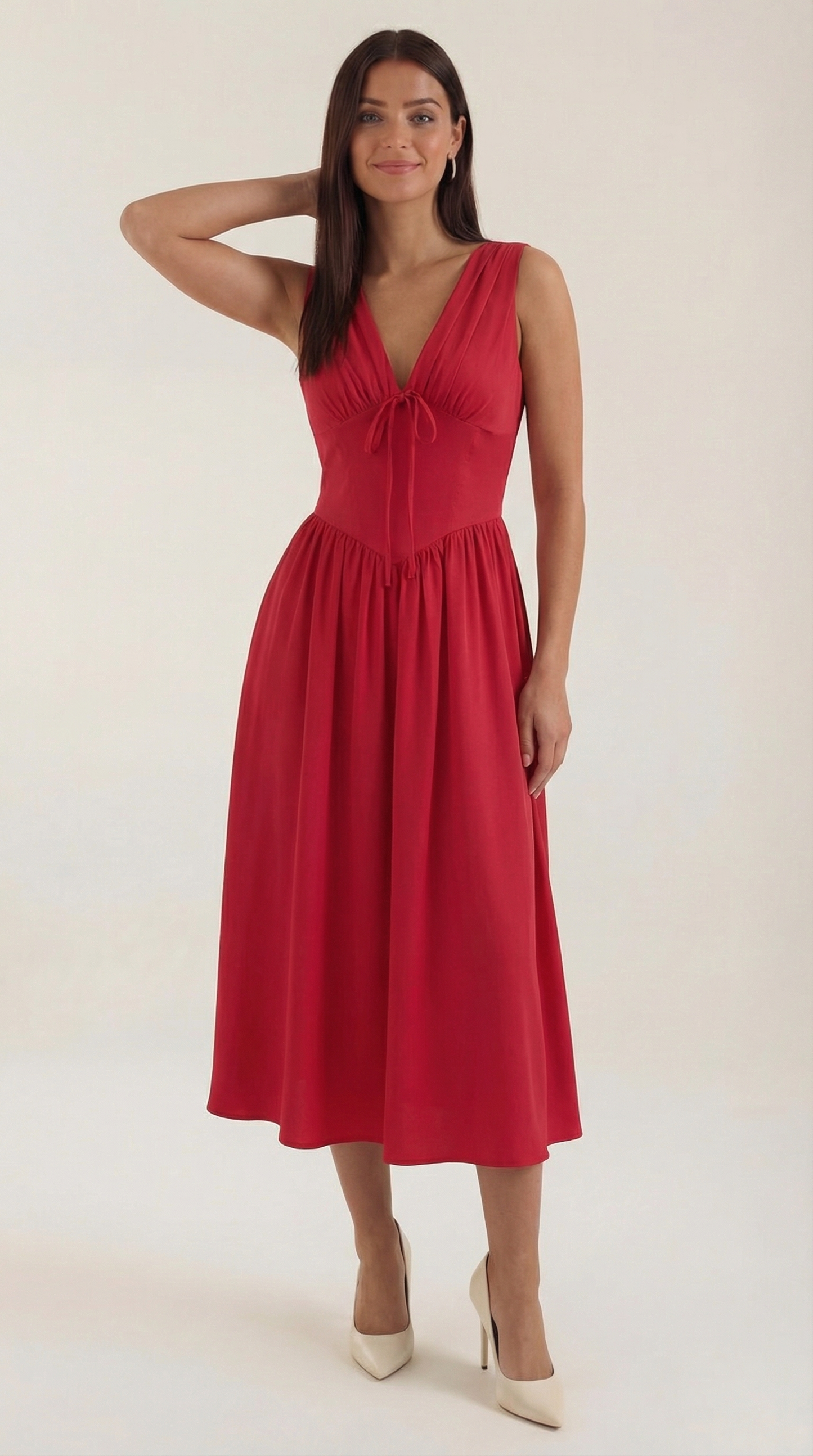 Damen Korsett Midi Sommerkleid