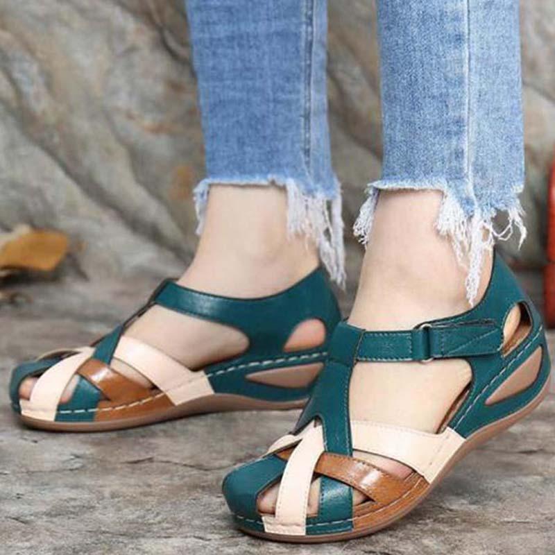 Damen Orthopädische Vintage-Sandalen mit rutschfester Sohle & Komfort