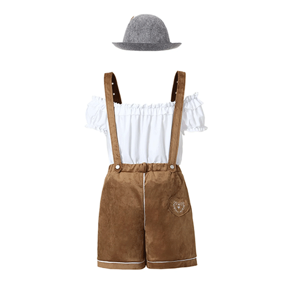 Seitliche Ansicht der Damen-Trachten-Latzhose