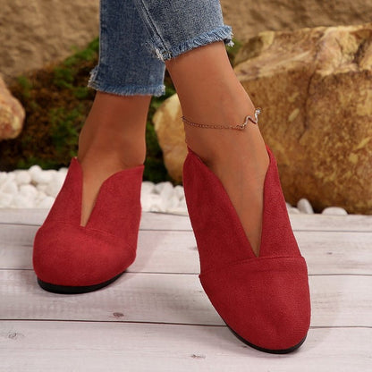 Damen Slip On Schuhe Mit V Ausschnitt
