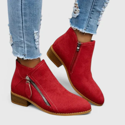 Damen Stiefeletten mit Reissverschluss und runder Zehenpartie im Detail