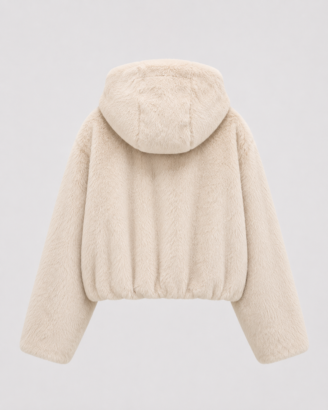 Modische Kunstfelljacke mit Kapuze für den Winter