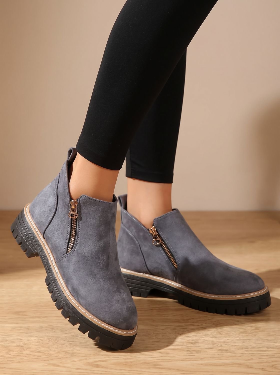Bequeme Damen-Stiefeletten für den Alltag mit Seitenreissverschluss