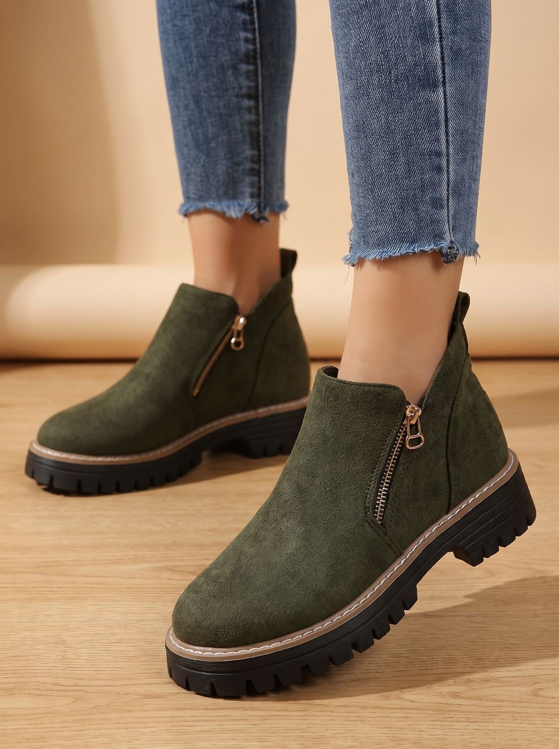 Ansicht der Schuhsohle einer Damen-Stiefelette