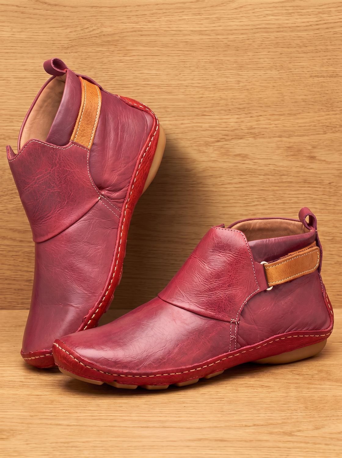 Damen-Stiefelette mit flachem Absatz und bequemem Slip-on-Einstieg