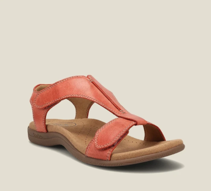 Orthopädische Damen-Sandalen mit T-Riemen und verstellbarem Klettverschluss