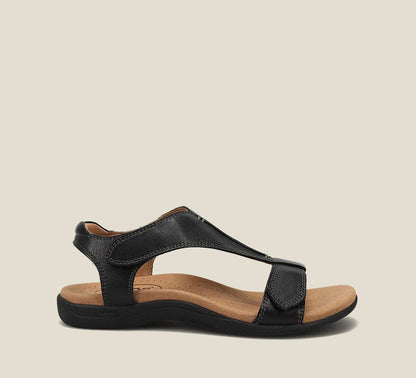 Orthopädische Damen-Sandalen mit T-Riemen und verstellbarem Klettverschluss