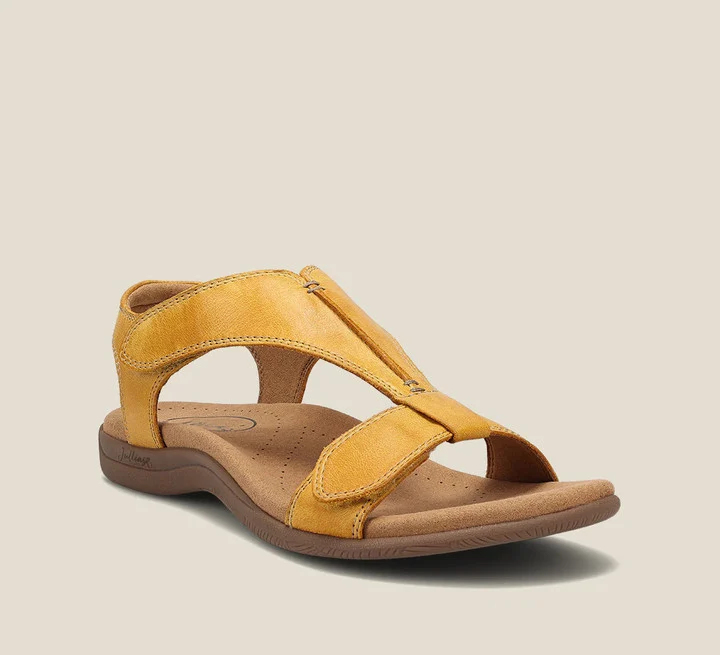 Orthopädische Damen-Sandalen mit T-Riemen und verstellbarem Klettverschluss