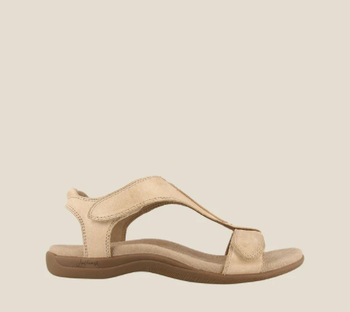 Orthopädische Damen-Sandalen mit T-Riemen und verstellbarem Klettverschluss