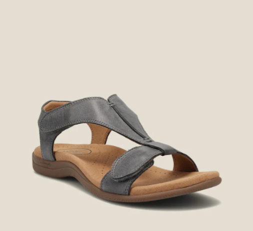 Orthopädische Damen-Sandalen mit T-Riemen und verstellbarem Klettverschluss